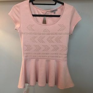 Pale Pink Peplum Top